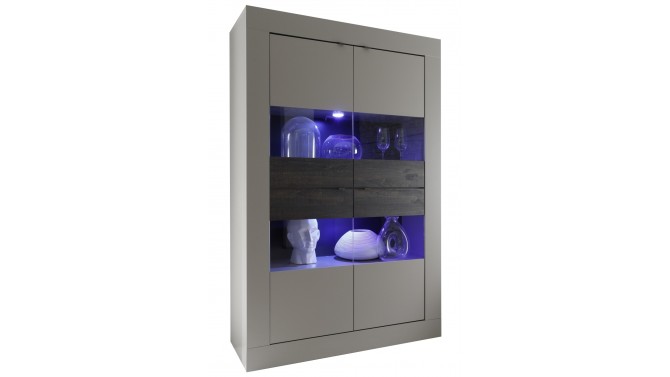 Vitrine Design Taupe Mat Avec Eclairage Led Lernig Gdegdesign