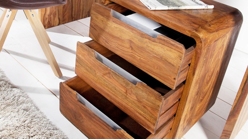 AGOSTA - Caisson de bureau 3 tiroirs en bois - naturel