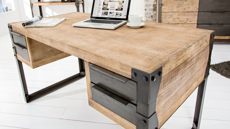 Caisson meuble de bureau blanc avec tiroirs et roulettes Noma - GdeGdesign